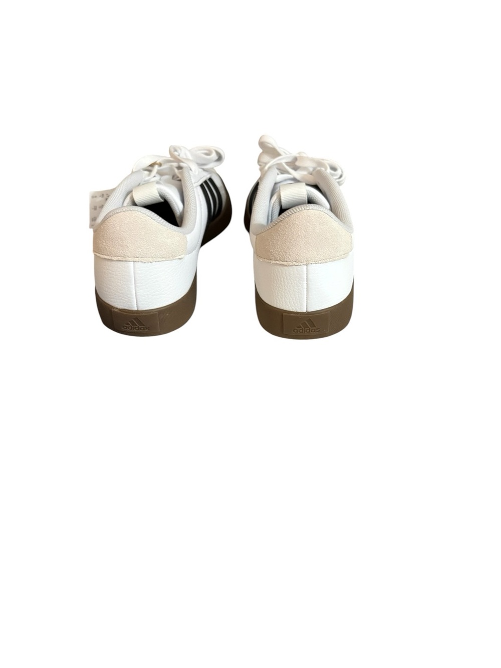 adidas womens White & Black Sneakers with Brown Gum Sole - Picture 4 of 5